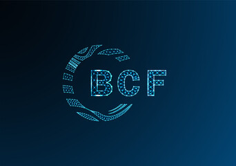 Obraz premium BCF low poly letter logo vector design. BCF lower poly logo design. BCF unique low poly logo design.