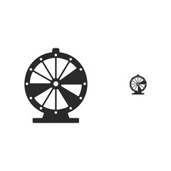 Obraz premium Black ferris wheel icon illustration on white background