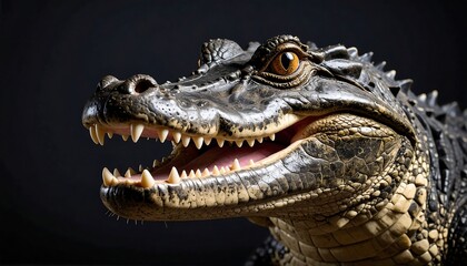 Obraz premium Close-up of a baby alligator's head