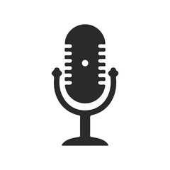 Retro microphone icon in black and white
