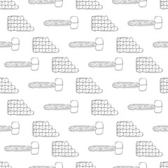 hand drawn construction tools seamless pattern