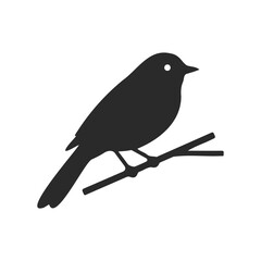 Obraz premium Silhouette of bird perched on branch: minimalist design