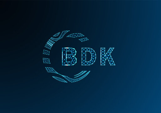 BDK low poly letter logo vector design. BDK lower poly logo design. BDK unique low poly logo design.