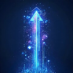 Pristine blue arrow with clean geometric form