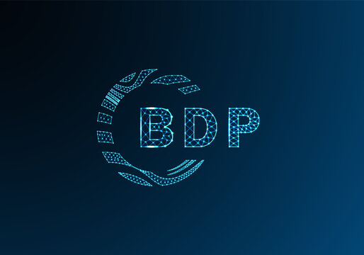 BDP low poly letter logo vector design. BDP lower poly logo design. BDP unique low poly logo design.