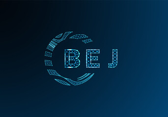 BEJ low poly letter logo vector design. BEJ lower poly logo design. BEJ unique low poly logo design.