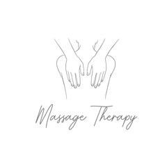 Hands Massage Logo Design Showing Two Hands Gently Pressing a Back