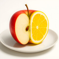 Abnormal apple lemon hybrid fruit