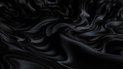 Obraz premium Elegant black undulating surface, abstract texture with smooth waves, creating a luxurious and sophisticated background