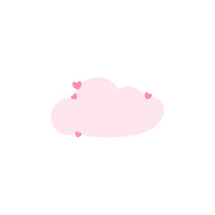 Cute clouds with heart vector illustration 
