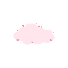 Cute clouds with heart vector illustration 