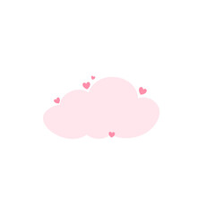 Cute clouds with heart vector illustration 