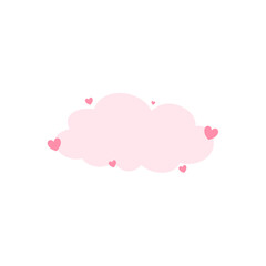 Cute clouds with heart vector illustration 