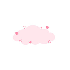Cute clouds with heart vector illustration 
