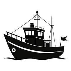 Silhouette Fishing Boat at Sea