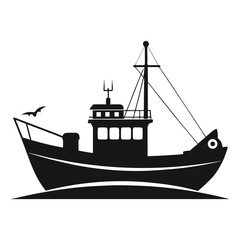 Silhouette Fishing Boat at Sea