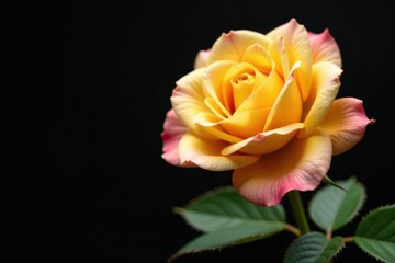 Fototapeta premium Isolated golden rose, full bloom, intricate details , luxury, wedding, detail