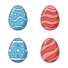 Colorful Easter Eggs with Different Patterns for Easter Celebration