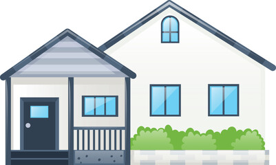 vector illustration of a cream and grey house