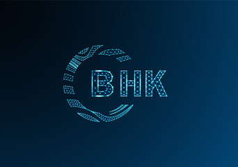 BHK low poly letter logo vector design. BHK lower poly logo design. BHK unique low poly logo design.