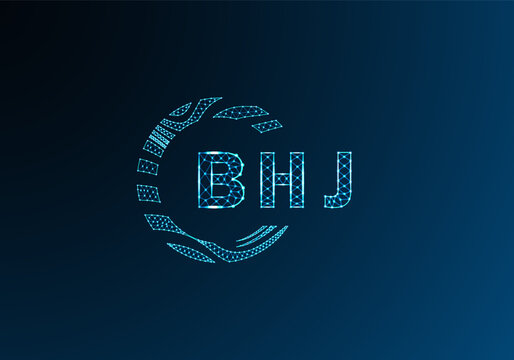 BHJ low poly letter logo vector design. BHJ lower poly logo design. BHJ unique low poly logo design.
