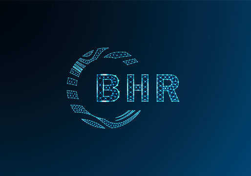 BHR low poly letter logo vector design. BHR lower poly logo design. BHR unique low poly logo design.