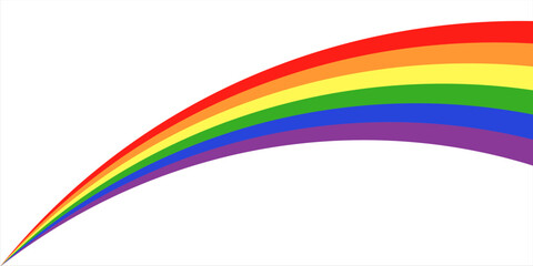 Minimalist Vector Rainbow Illustration on White Background