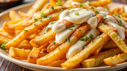 Delicious fried shrimp and vegetables with lemon, a perfect seafood meal