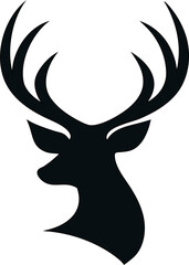 Bold deer vector in silhouette style for use in outdoor apparel, logos, and wild nature branding.


