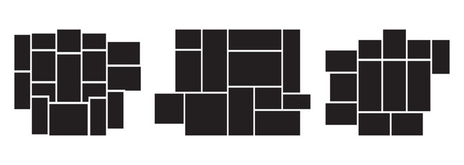 Creative vector Template Collage. Photo collage frames template for interior design. Photo collage set. 