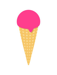 アイスクリーム　チェリー　コーン　アイス　イラスト