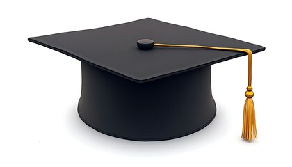 Isolated Graduation Cap Academic Achievement Celebration and Education Theme