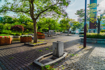 Fototapeta premium The view of Park at Aomori city in Aomori, Japan