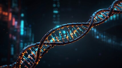 Obraz premium Digital DNA Helix