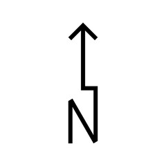 Architectural north arrow and compass outline vector