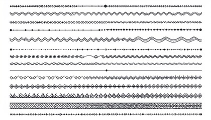 Collection of decorative line borders