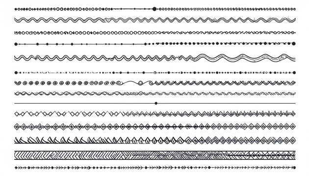 Collection of decorative line borders