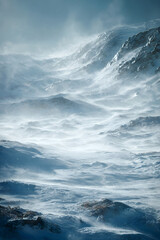 The Ethereal Beauty of a Blizzard: A Snow-Covered Landscape that Captures the Serene Ferocity of Nature's Winter Embrace, Offering a Stunningly Frozen Vision of the World