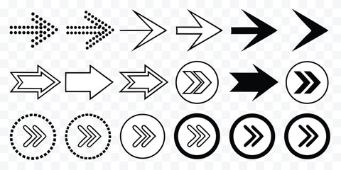 Variety of Arrow Designs for UI UX and Graphic Design Projects Arrows Pointing Right Direction
