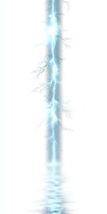 Vertical Lightning Bolt Reflection In Water