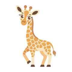 Giraffe vector illustration on white background.