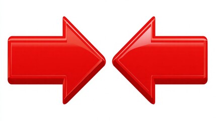 Red 3d Arrows On White Background
