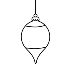 Obraz premium Stylized black and white Christmas ornament illustration on white background, festive decoration