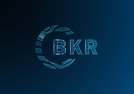 BKR low poly letter logo vector design. BKR lower poly logo design. BKR unique low poly logo design.