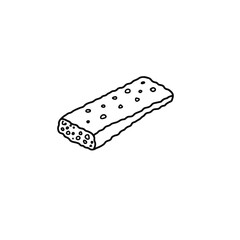 Detailed granola bar drawing on white background, healthy snack concept