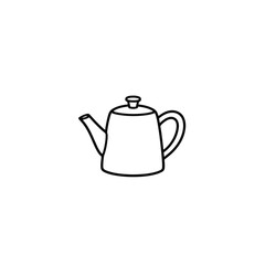 Simple kettle illustration on white background, minimalist design