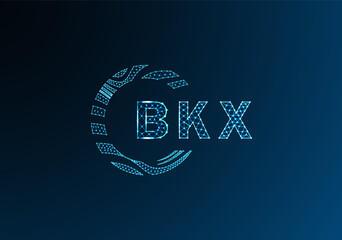 BKX low poly letter logo vector design. BKX lower poly logo design. BKX unique low poly logo design.