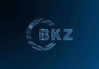 BKZ low poly letter logo vector design. BKZ lower poly logo design. BKZ unique low poly logo design.