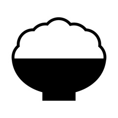 ご飯茶碗のシンプルなアイコン｜Simple Rice Bowl Icon – Japanese Food Symbol
