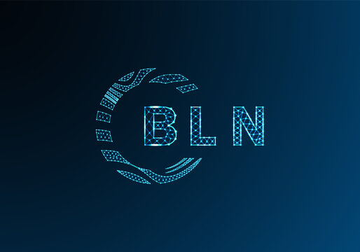 BLN low poly letter logo vector design. BLN lower poly logo design. BLN unique low poly logo design.